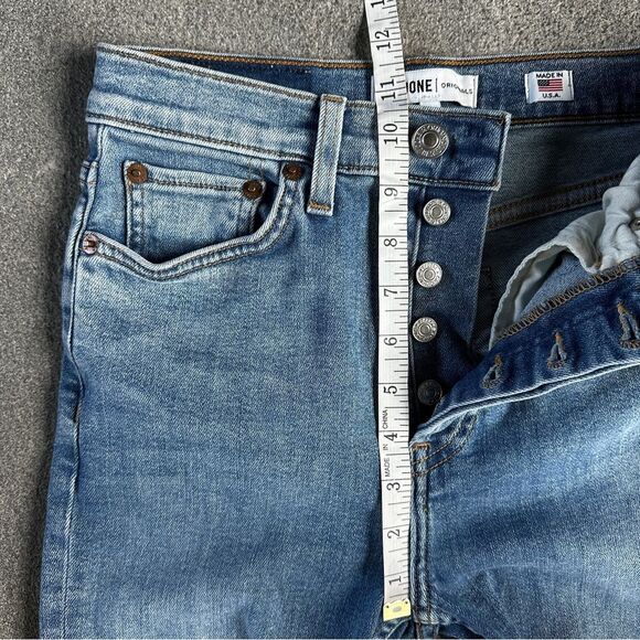 EUC Re/Done Originals 2018 Button Fly High Rise Ankle Crop Stretch Denim Jean 26 - Picture 13 of 15